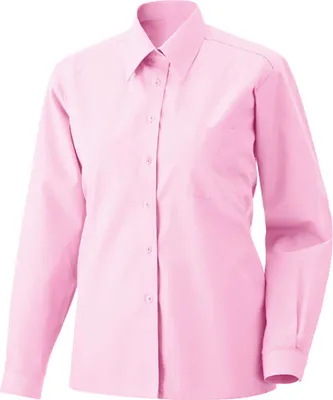 Produktbild von Damen-Bluse, langarm, Kentkragen, tailliert, rosa, Größe 46 : 46 : rosa : 60% Baumwolle 40% Polyester 120 g/m²
