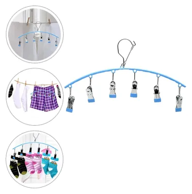 Produktbild von Windfester Unterhosenbügel aus rostfreiem Material, kompakter Wäscheständer für Wohnung und Balkon zum Trocknen von Socken und Unterwäsche