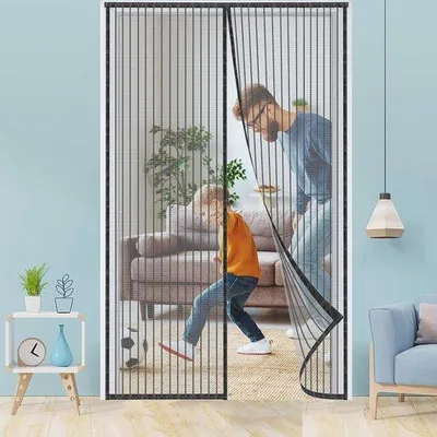 Productafbeelding van Famanu vliegenhor voor balkondeuren - 100 x 240 cm - Muggenbescherming met sterke magneten