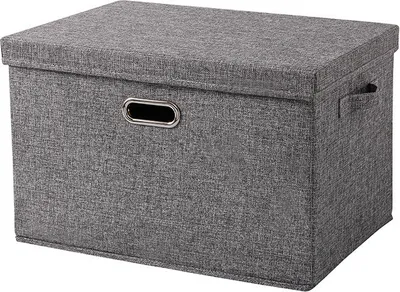 Produktbild von Aufbewahrungsbox mit Deckel – Groß, Stoff, Faltbar, Waschbar (44x30x29 cm)