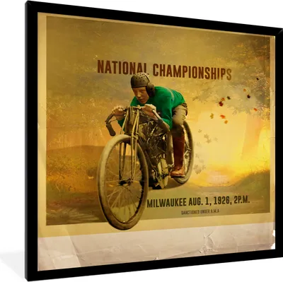 Produktbild von MuchoWow® MuchoWow® Gerahmtes Poster Mancave - Motor - Wald - Vintage 40x40 cm - Poster mit zchwarzem Bilderrahmen - Mit Rahmen - Wanddekoration Schlafzimmer