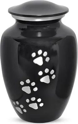Image de Mini urne funéraire professionnelle - 650 ml - urne pour animaux domestiques et humains - noir - urne as de haute qualité