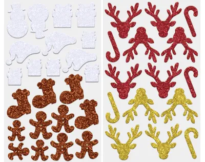 Immagine prodotto di Adesivi glitterati "Natale I" della linea Folia Moosgummi, assortiti
