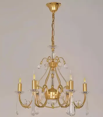 Image de Lampe de plafond classique Lustre Lustre à lumière or Nouveau