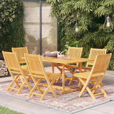 Produktbild von The Living Store 7-tlg. Garten-Essgruppe Massivholz Teak