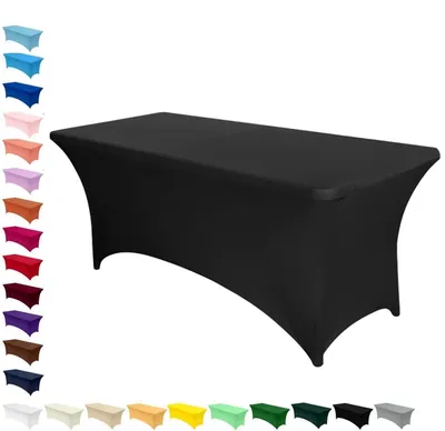 Obrázok produktu pre Elastická obrus, obdĺžnikový tvar, 122 x 76 x 76 cm, čierna, umývateľná, odolná voči pokrčeniu, 1 kus