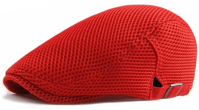 Produktbild von Schirmmütze Baskenmütze Mesh Herren Sommer Einstellbar Rot 55-60 cm