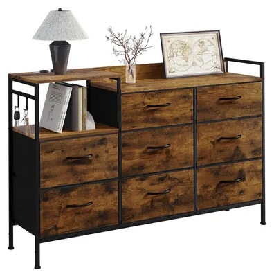 Produktbild von Kasten mit 8 Schubladen - Ladenschrank - Aufbewahrungsschrank - Kleiner Schrank - Vintage-Holzschrank