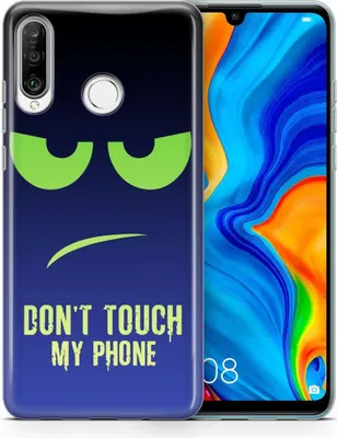 Produktbild von Handyhülle für Huawei Xiaomi Schutz Case Cover Bumper Etuis Schale Ultra Dünn, Modell:Huawei Mate 30 Lite, Motiv auswählen:Dont Touch My Phone Grün Blau