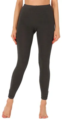 Produktbild von Merry Style Damen Lange Leggings Sportleggings aus Viskose mit Raffung Hohe Taillie MS10-345(Dunkelmelange, M)