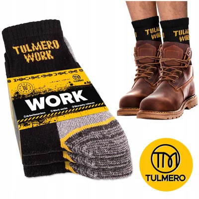 Image de Tulmero Chaussettes de Travail Coton 3 Paires Taille 39-42