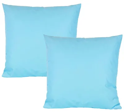 Produktbild von JACK 2er Set 50x50cm Outdoor Kissenhülle Kissenbezug Wasserfest Sitzkissen Lounge Kissen Garten Stuhl Lotus Effekt, Farbe:Hellblau