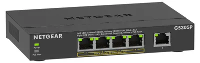 Image de NETGEAR GS305Pv3 Routeur Gigabit Ethernet non administrable (10/100/1000) Alimentation par Ethernet (PoE) Noir