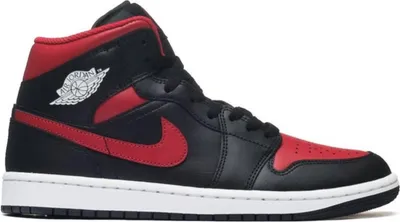 Produktbild von Nike Air Jordan 1 Mid "Bred Twist" Schwarz/Rot, Größe: 41