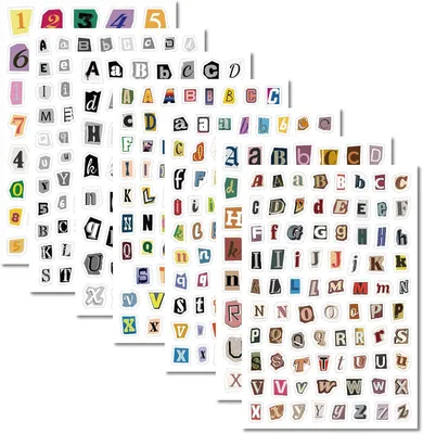 Produktbild von Buchstabensticker Vintage, 481 Stück, 7 Bögen, 180 x 120 mm, für Scrapbooking