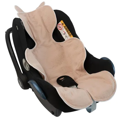 Zdjęcie produktu dla Muślinowa wkładka do fotelika samochodowego Cuddly Muslin Beige