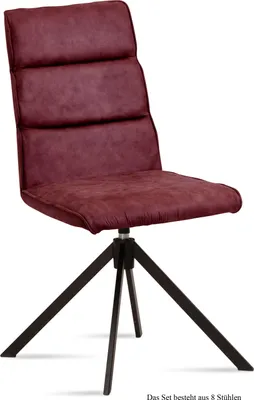 Produktbild von Esszimmerstuhl drehbar (8er-Set) Deedea 47x92x60 Schwarz/Marsala