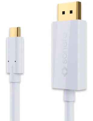 Produktbild von SONERO USB-C Adapterkabel Premium, 1 m, USB-C Stecker/DP Stecker, weiß