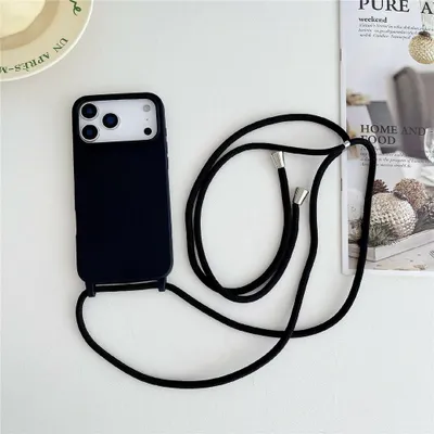 Produktbild von iPhone 18 Pro Max / 17 Pro Max Hülle - Coverup Colour TPU Back Cover mit Handykette - Schwarz