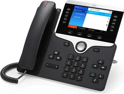 Produktbild von Cisco 8851, IP-Telefon, Schwarz, Kabelgebundenes Mobilteil, Tisch/Wand, Digital, 12,7 cm (5")