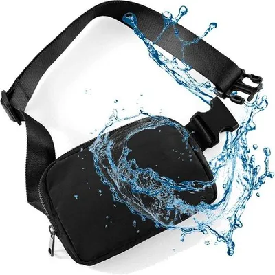Produktbild von Famanu Bauchtasche mit Reißverschluss und verstellbarem Gurt - Schwarz
