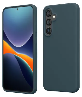 Produktbild von kwmobile Handyhülle für Samsung Galaxy S24 Hülle - Case Silikon - Kabelloses Laden - Schutzhülle Cover in Dunkler Schiefer