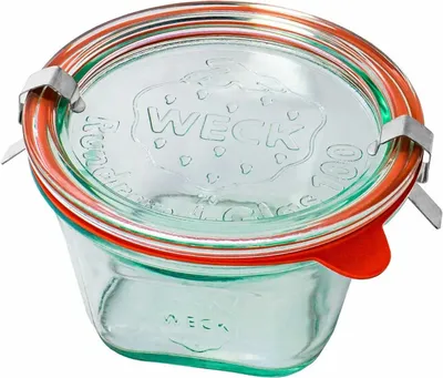 Produktbild von WECK QUADRO Glas mit Deckel, Verschluss und 2 Verschlüssen 290 ml 6 Stück