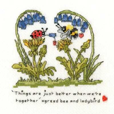 Productafbeelding van Auslaufmodell Bothy Threads Kreuzstich Set "Besser zusammen", Zählmuster, XETE4, 12x12cm