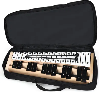 Immagine prodotto di Xilofono a 27 note con 2 bacchette e borsa per il trasporto Glockenspiel Percussioni a mano Percussioni