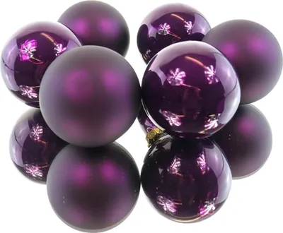 Produktbild von Christbaumkugeln Feige 3 x glänzend & 3 x matt Ø 8 cm aus Glas - 6er Set
