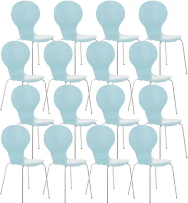 Produktbild von CLP 16er Set Besucherstuhl Diego V2 stapelbar hellblau