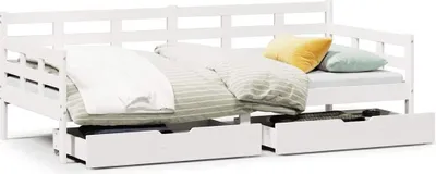 Obrázek produktu pro vidaXL Denní postel se zásuvkami bílá 80x200 cm borovice