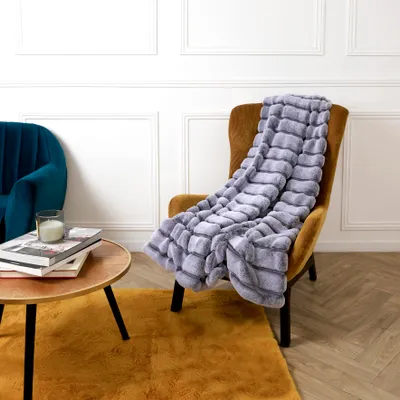 Image de Plaid - HOME DECO FACTORY - Imitation Fourrure - Gris