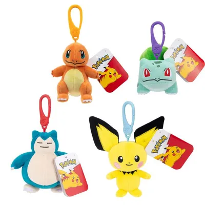Image de Peluches Pokémon à clipser, assorties | 6 pièces
