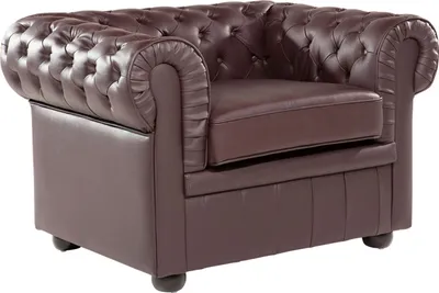 Produktbild von BELIANI Sessel Braun Echtleder Chesterfield Stil Wohnzimmer Salon