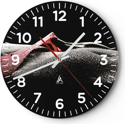 Produktbild von Wanduhr - Rund - Glasuhr - Körper weibliches Modell Wassertropfen - 40x40cm - Schleichendes Uhrwerk - Lautlos - zum Aufhängen bereit - Dekoration Modern - Wanddekoration aus Glas - C4AR40x40-0350