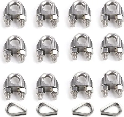 Produktbild von 10 Stück Drahtseilklemme 8mm Edelstahl 304 Seilklemme M8 Drahtseilklemmen Bügelseilklemme Stahlseil Seilverbinder für Drahtseil Seilklemme Klemme 8mm Wäscheleine Markise Fixiert