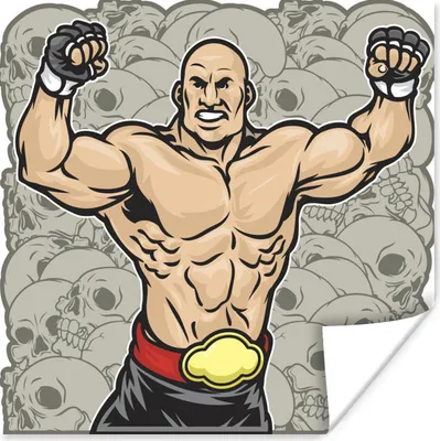 Produktbild von MuchoWow® Poster Eine Illustration eines Kämpfers beim Bodybuilding 50x50 cm - Wohnzimmerdekoration