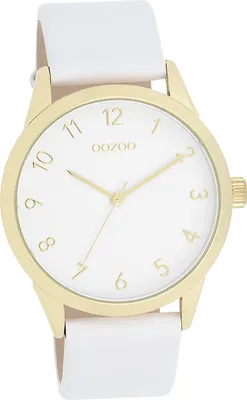 Produktbild von Oozoo Leder Damen Uhr Analog Quarzuhr Armband weiß Timepieces D2UOC11325