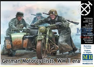 Produktbild von Master Box Ltd. German motorcyclists  WWII era  1:35 MB35178