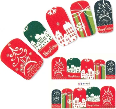Produktbild von Tattoo Nail Art Nikolaus Weihnachten Weihnachtsbaum Aufkleber Nagel Sticker