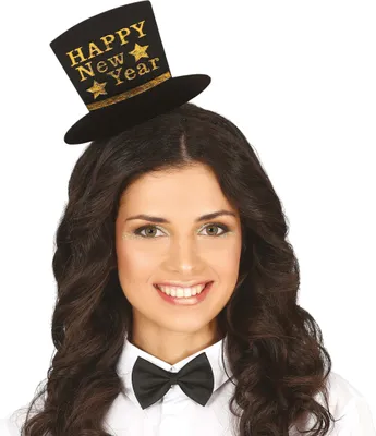 Immagine prodotto di Cappello di Capodanno Tiara Capodanno Accessorio Fascia Festa Glitter Stelle Oro Nero Festa Copricapo, Colore: Nero