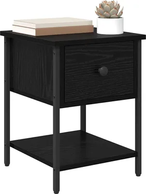 Image de vidaXL Table de nuit noir imitation chêne 34 x 35,5 x 45 cm Bois composite