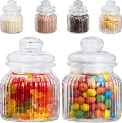 Zdjęcie produktu dla Słoiki - 6 sztuk - 700 ml - z pokrywką - do słodyczy i past - szklane słoiki - szczelne - przezroczyste