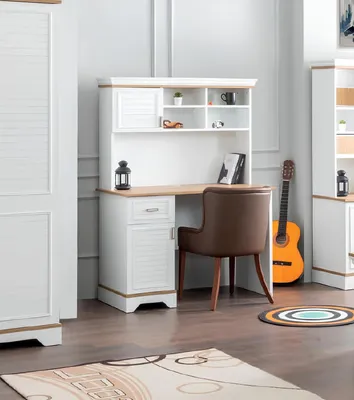 Obrázek produktu pro Psací stůl bílé dřevo ložnice pro mládež dětský pokoj nábytek designový stůl bílý