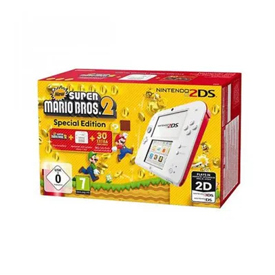 Obrázek produktu pro Nintendo 2DS + New Super Mario Bos.2, Nintendo 2DS, Bílá, Analogový/digitální, LCD, 8,97 cm (3.53"), 7,67 cm (3.02")