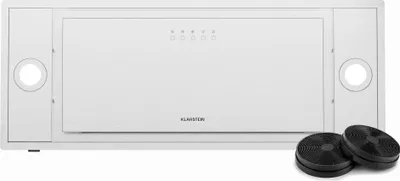 Image de Klarstein TurboMax Hotte Aspirante, 75cm Hotte Cuisine Intégrée, 400 m³/h Débit d'Air, Énergie A+, LED, Filtre à Charbon & Aluminium, 3 Vitesses, Design Discret