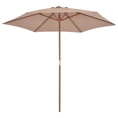Produktbild von vidaXL Sonnenschirm mit Holz-Mast 270 cm Taupe