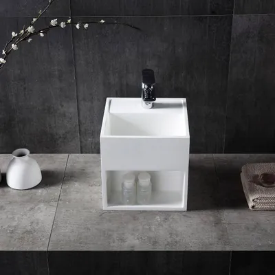 Produktbild von Wandwaschbecken TWG31 aus Mineralguss - 30 x 30 x 30 cm - Weiß matt