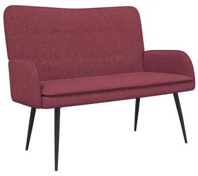 Zdjęcie produktu dla vidaXL Sofa dwuosobowa w kolorze bordowym 115 x 61 x 87 cm, materiałowa